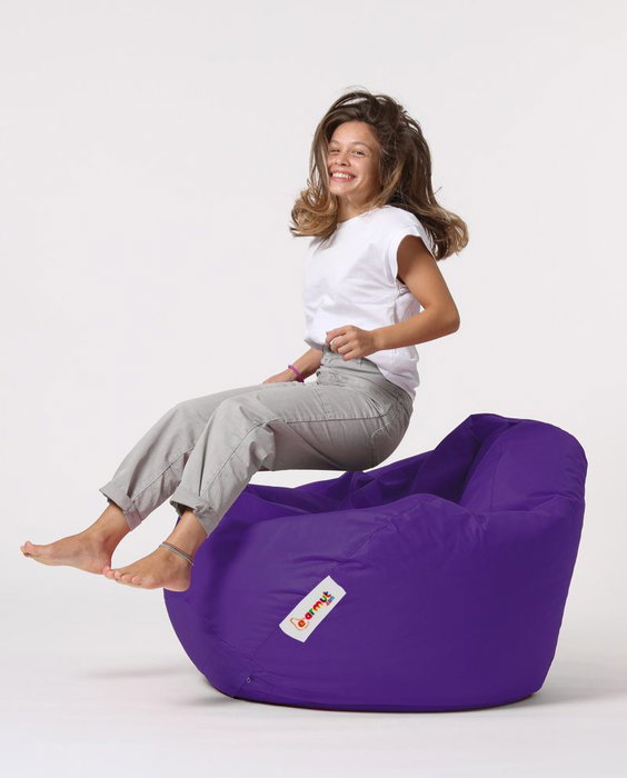 Atelier Del Sofa Premium XXL Puf de Jardín Morado Impermeable Comodidad y Relajación 115 cm